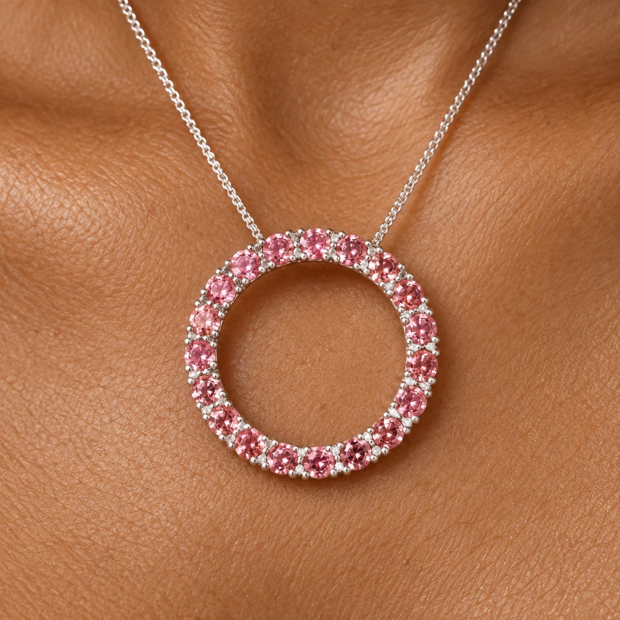 Pink Tourmaline Circle of Life Pendant 1 Pink Tourmaline Circle of Life Pendant
