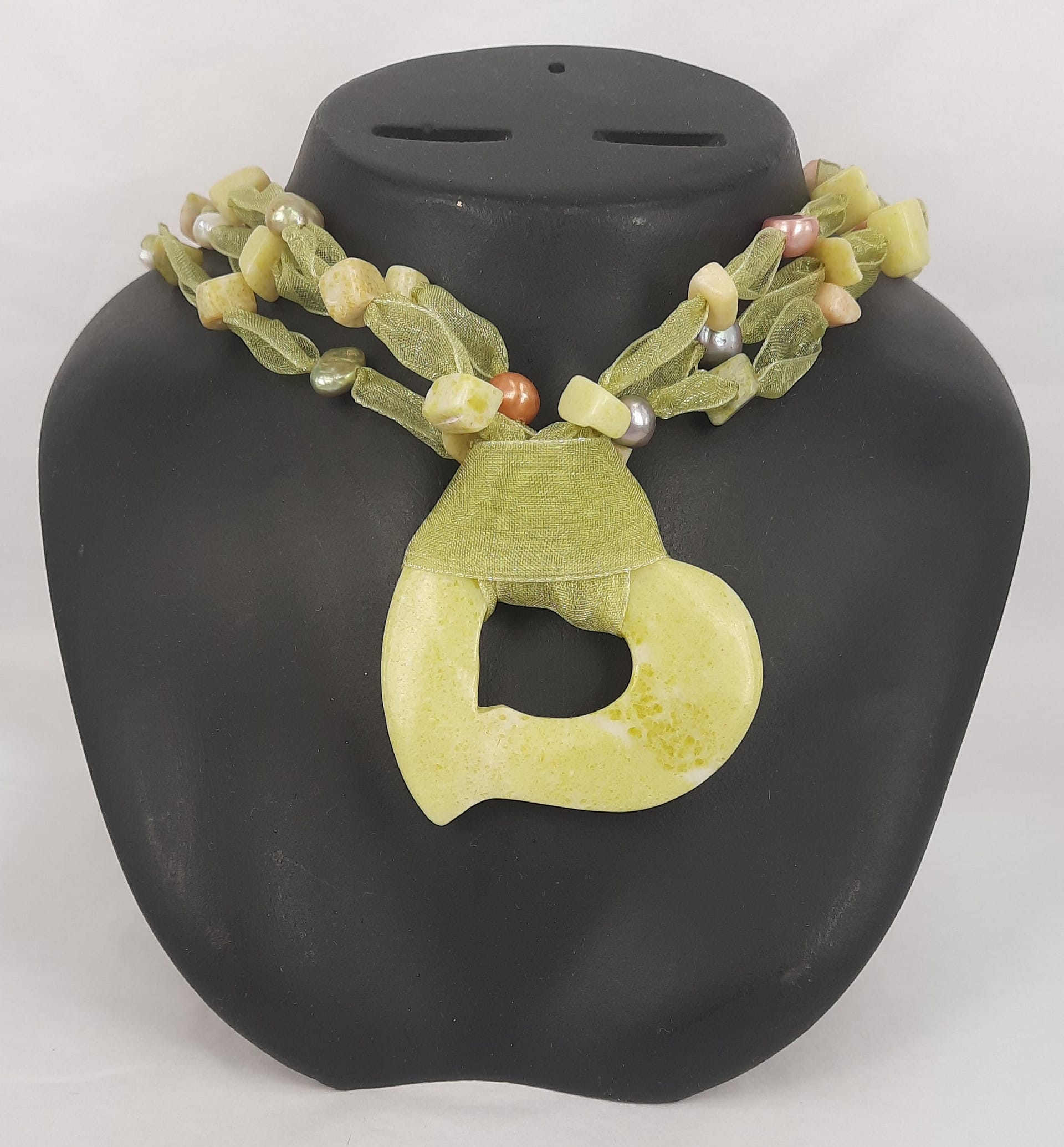 Ribbon Yellow Jade Heart Necklace | Natural Jade Jewellery 1 Ribbon Yellow Jade Heart Necklace | Natural Jade Jewellery